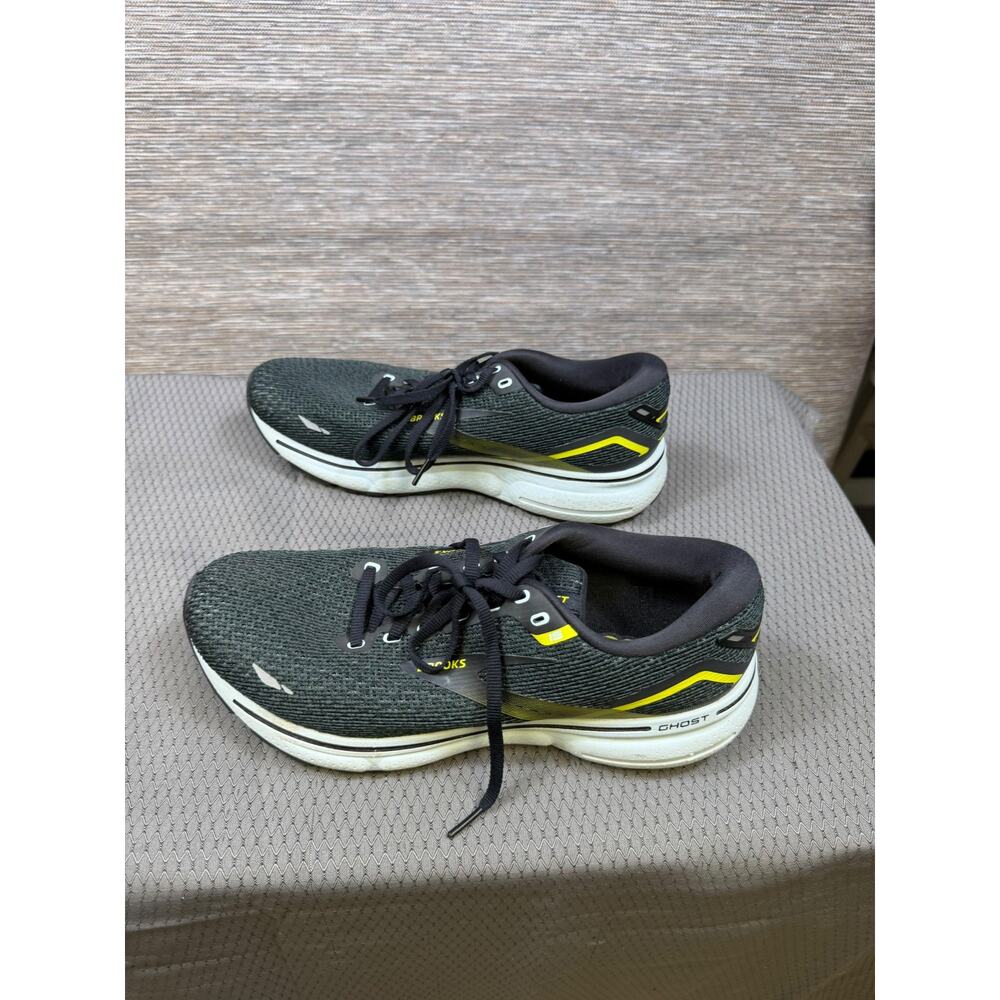 Brooks Ghost Shoes Mens Size 9.5 Black Yellow Running Sneakers 1103931D096 - Picture 6 of 9